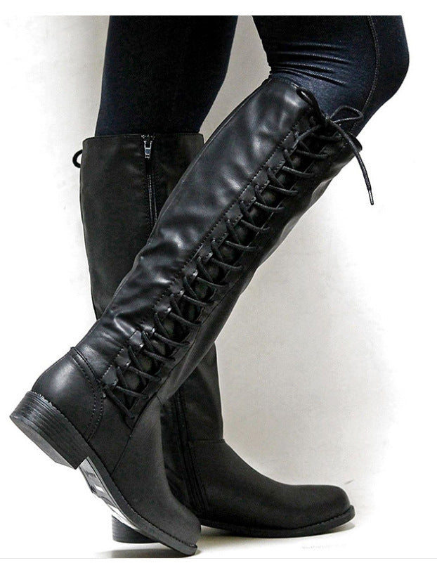 Women's Lace-up Knee High Boots - Street Dreams USA