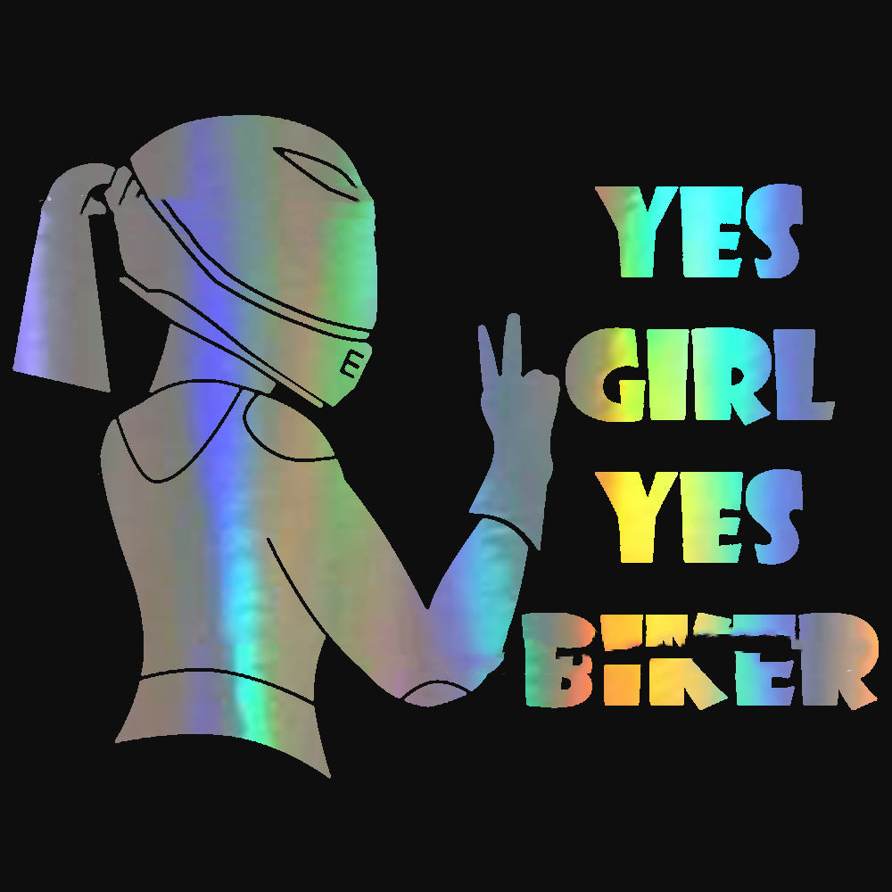 YES GIRL YES BIKER Sticker - Street Dreams USA