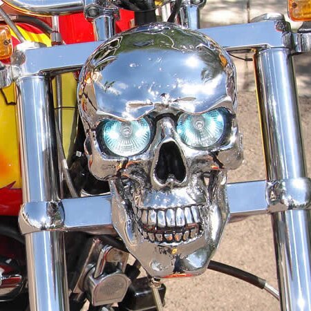 Skull Motorcycle Headlight Decoration - Street Dreams USA