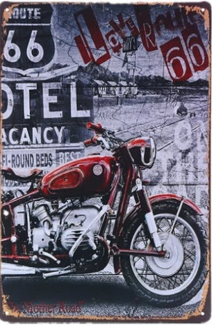 Retro Tin Motorcycle Wall Hanging - Street Dreams USA