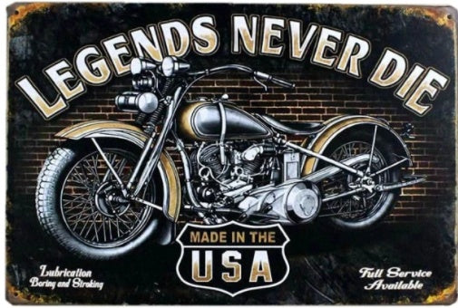 Retro Tin Motorcycle Wall Hanging - Street Dreams USA