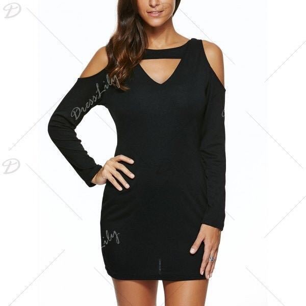 Women's Skull Off Shoulder Long Sleeve T-Shirt Dress - Street Dreams USA