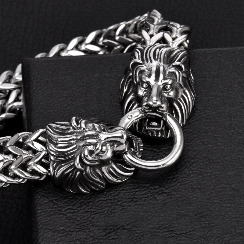 Stainless Steel Lion Head Bracelet - Street Dreams USA