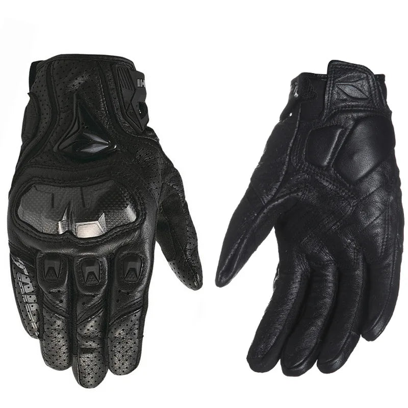 Genuine Leather Screen Touch Men's Motorcycle Gloves - Bike Gears 2024