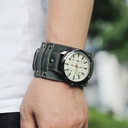 Men's Retro Style Genuine Leather Wristwatch