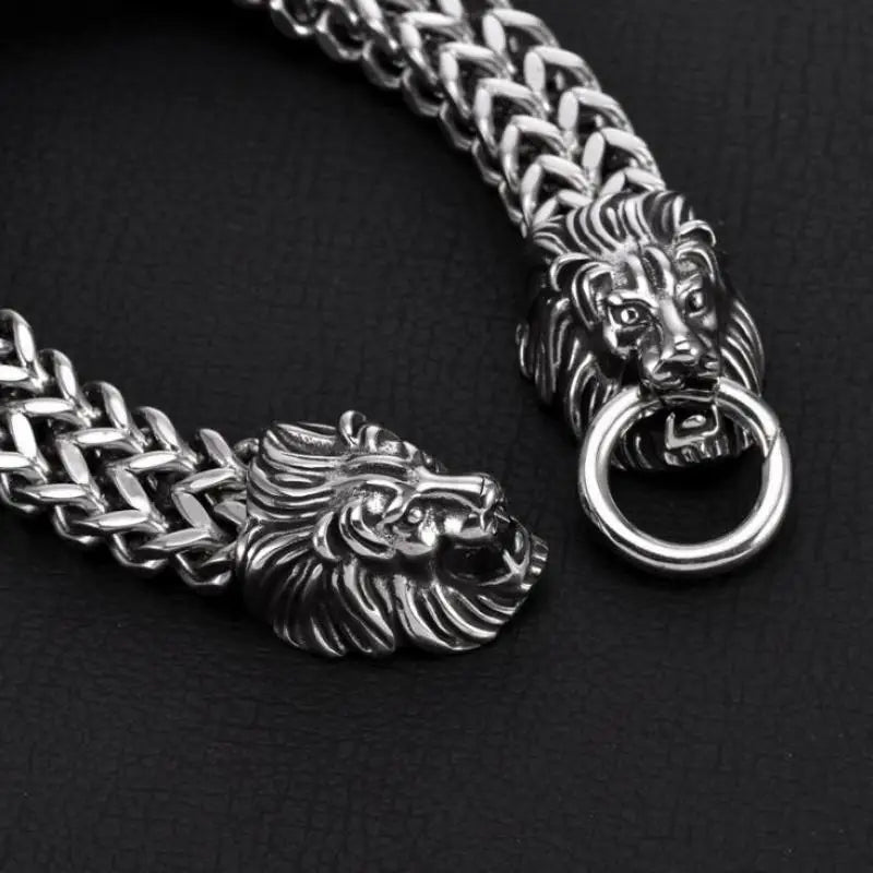 Stainless Steel Lion Head Bracelet - Street Dreams USA