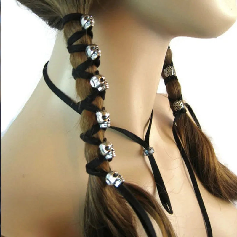 Leather & Skull Jewelry Hair Ties - Street Dreams USA