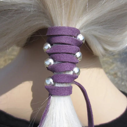 Stylish Faux Leather Beaded Hair Tie - Women's Hair Accessories Online