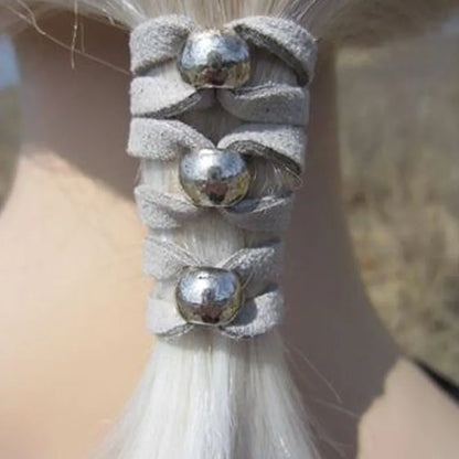 Stylish Faux Leather Beaded Hair Tie - Women's Hair Accessories Online