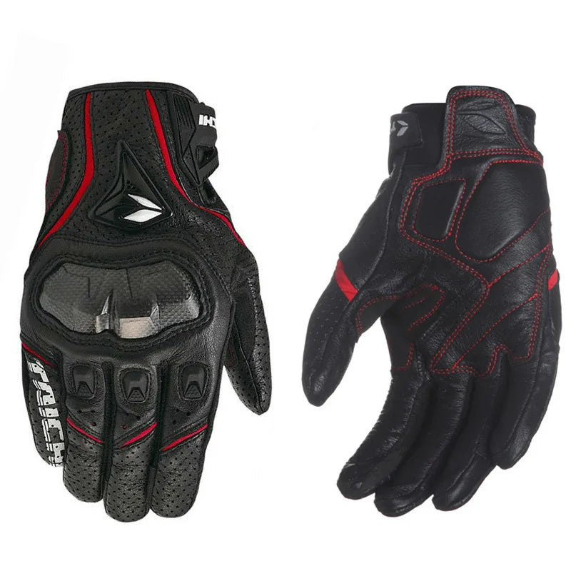 Genuine Leather Screen Touch Men's Motorcycle Gloves - Bike Gears 2024