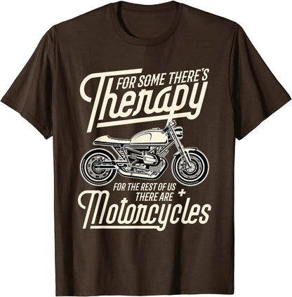 Motorcycle Rider Therapy T-shirt - Summer Short Sleeves Top 2024