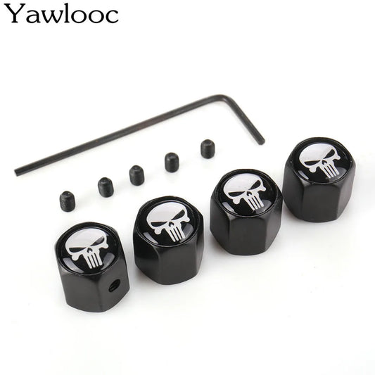 Anti-Theft Punisher Skull Emblem Wheel Tire Valve Cap Online