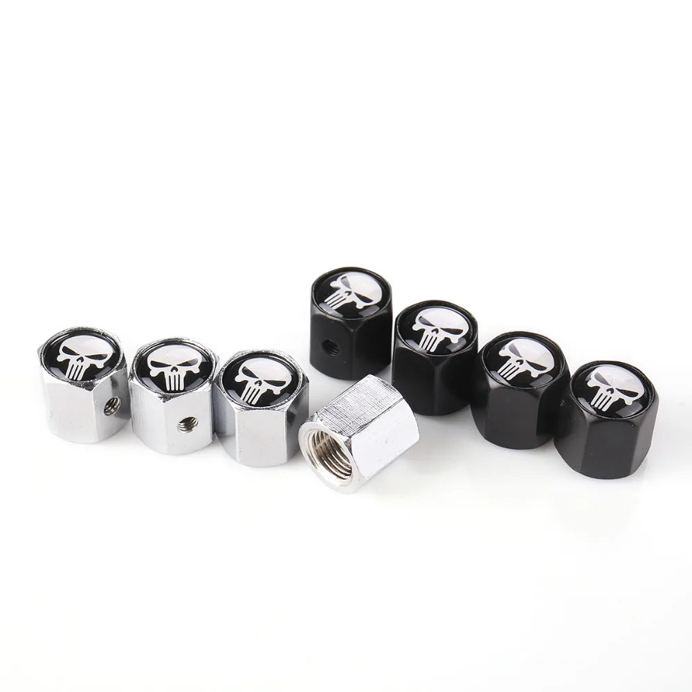 Anti-Theft Punisher Skull Emblem Wheel Tire Valve Cap Online