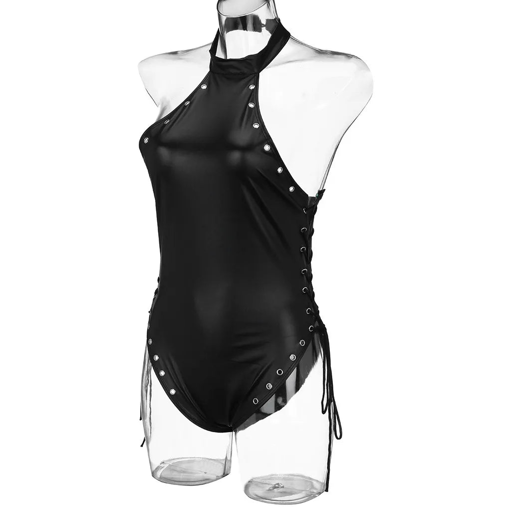 Women Faux Leather Bodysuit - Street Dreams USA