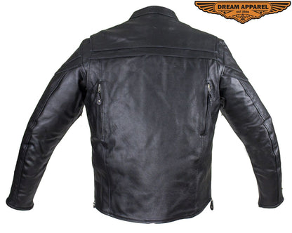 Men's Reflective Leather Concealed Carry Jacket