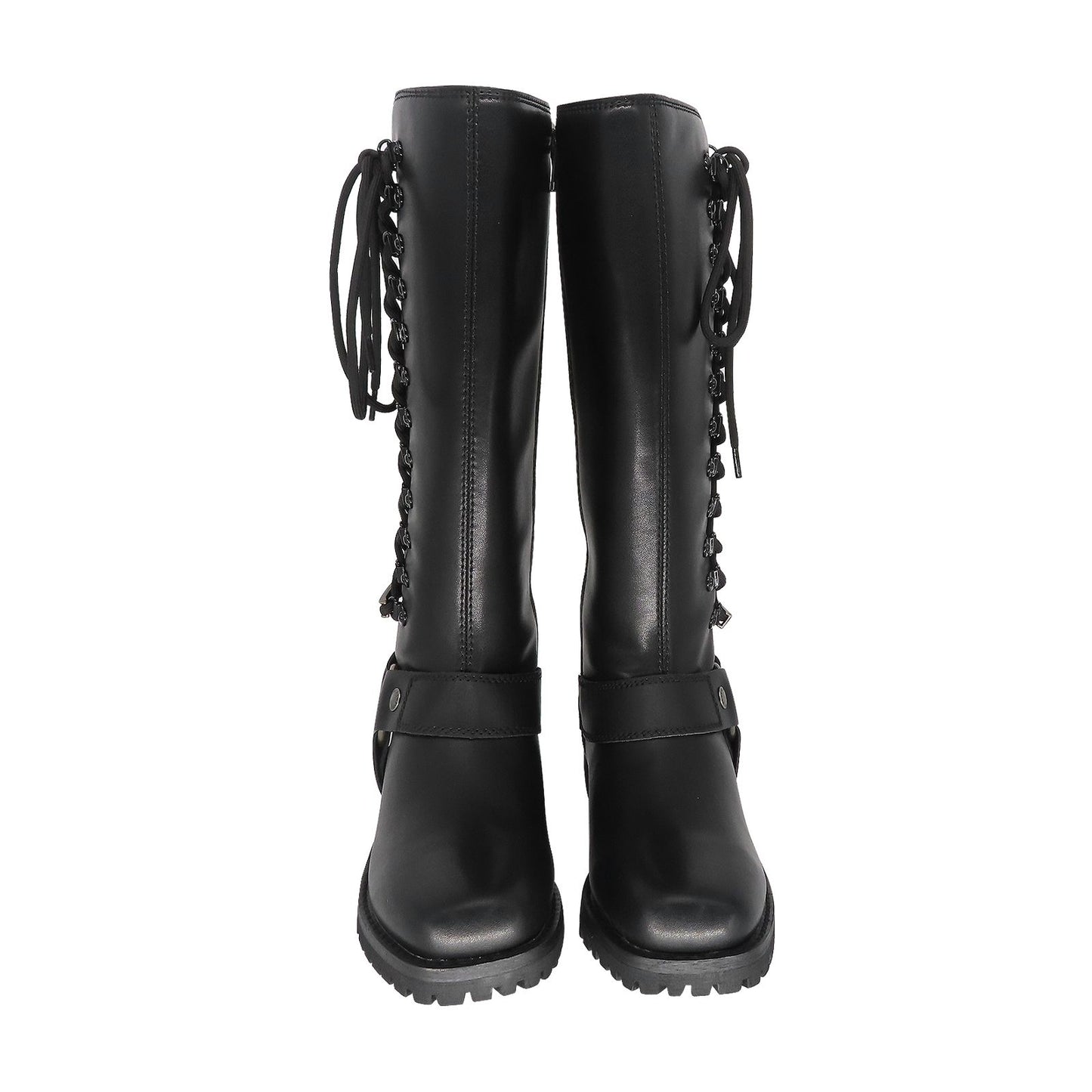 Women's Milwaukee Riders Biker Long Boots with Laces