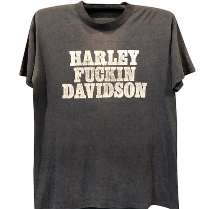 Harley Fckn Davidson Cotton T-shirt - Black Short Sleeves Top 2024