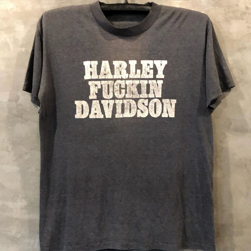 Harley Fckn Davidson Cotton T-shirt - Black Short Sleeves Top 2024