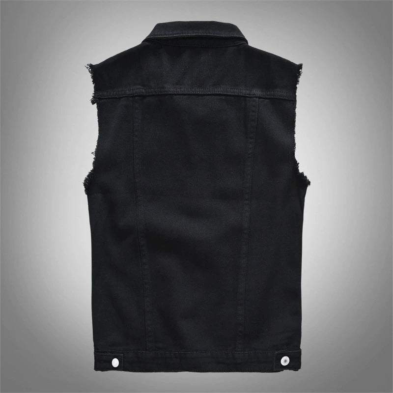 Men's Denim Motorcycle Vest - Street Dreams USA