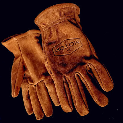 Retro Cowhide Unisex Motorcycle Gloves - Outdoor Safety Gears Online