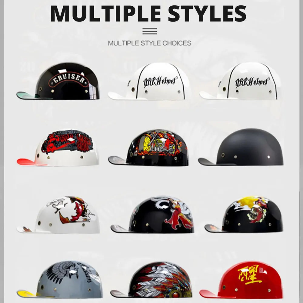 Retro Half Face Motorcycle Helmet - Unisex Baseball Helmet Online