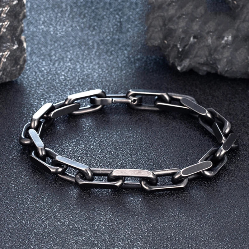 Vintage Oxidized Stainless-Steel Chain-Link Bracelet - Street Dreams USA