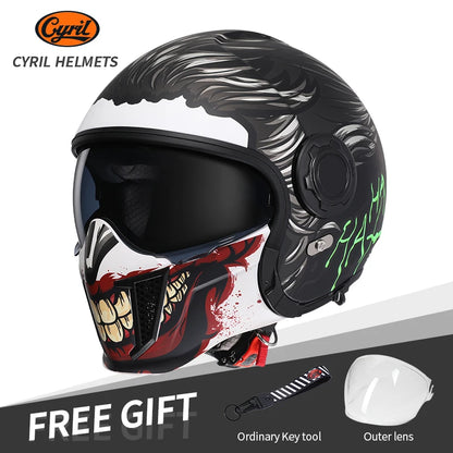 3/4 Face DOT Certified Motorcycle Helmet with Dual Visor Lens 2024