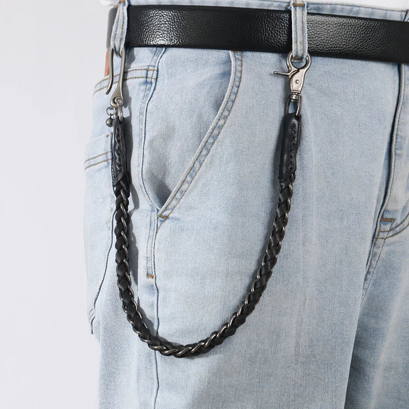 Leather & Metal Wallet Chain - Street Dreams USA