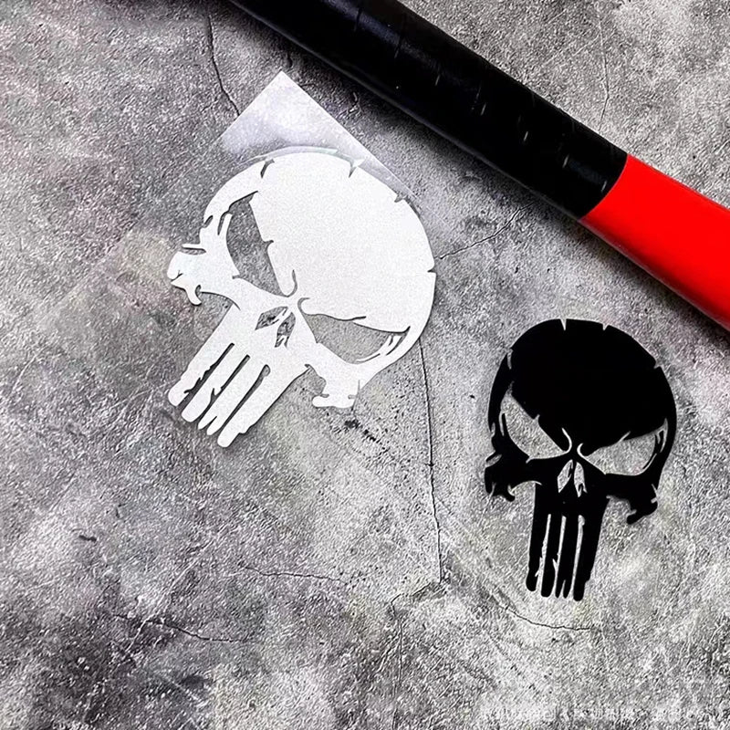 Reflective Punisher Skull Decal Stickers - Bike Decoration Sticker