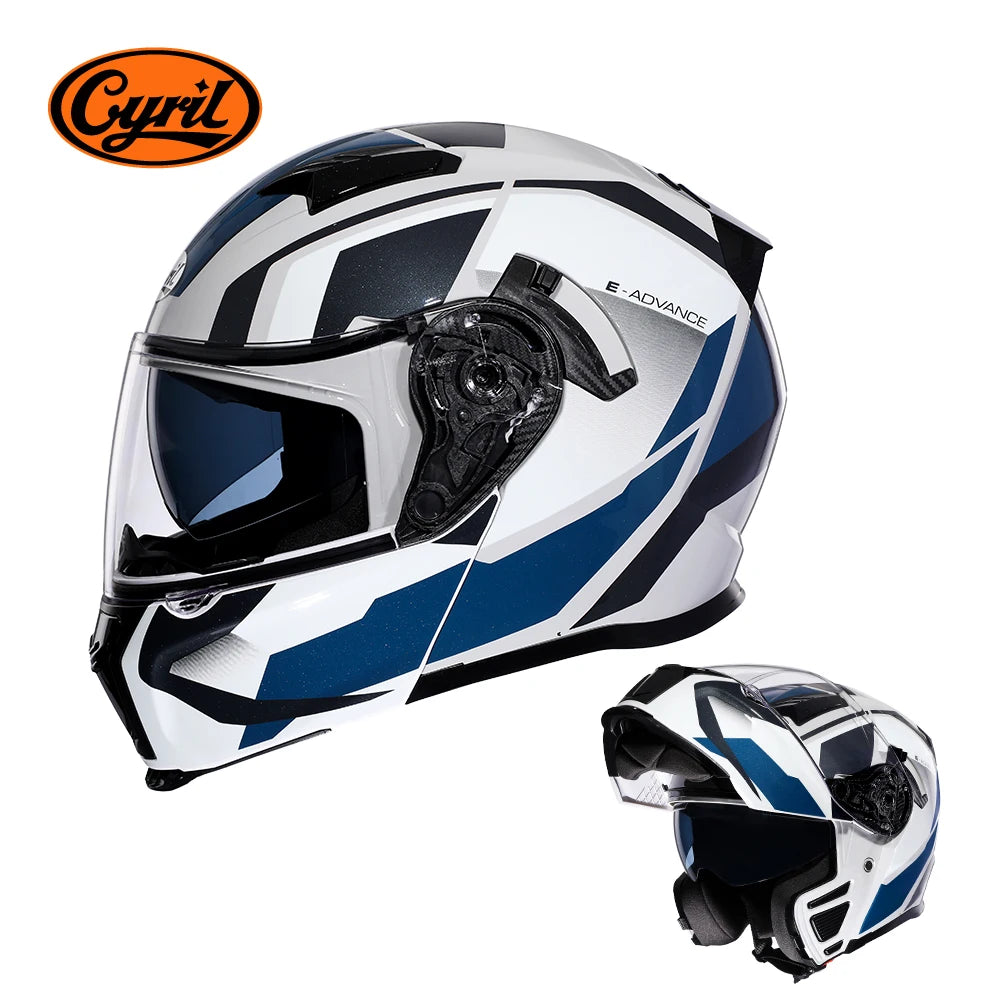 CYRIL Dual Visor Modular Flip-up Helmet - Bikers Safety Gear Online