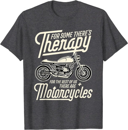 Motorcycle Rider Therapy T-shirt - Summer Short Sleeves Top 2024