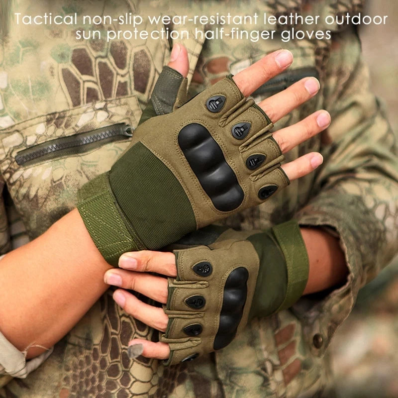 Half Finger Unisex Motorcycle Gloves - Outdoor Bike, Hunting Gloves