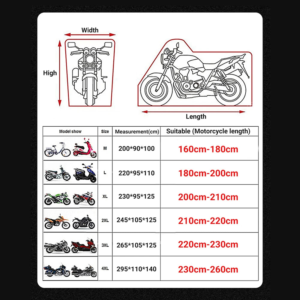 All Season Waterproof, Dustproof, & UV Protective Motorcycle Cover - Street Dreams USA