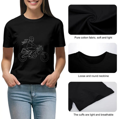 Ladies Motorcycle Rider T-shirt - Street Dreams USA