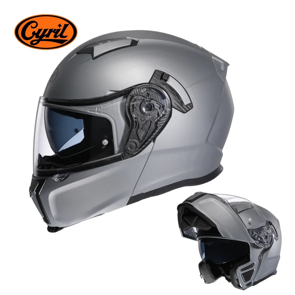 CYRIL Dual Visor Modular Flip-up Helmet - Bikers Safety Gear Online