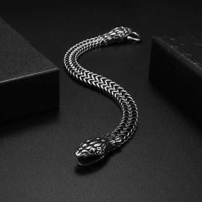 Retro Stainless Steel Double Snake Head Bracelet - Street Dreams USA