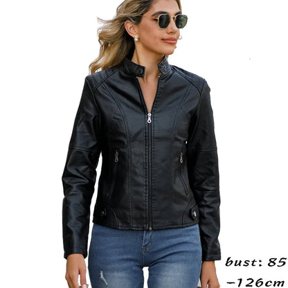 Women's Short Faux Leather Jacket - Street Dreams USA