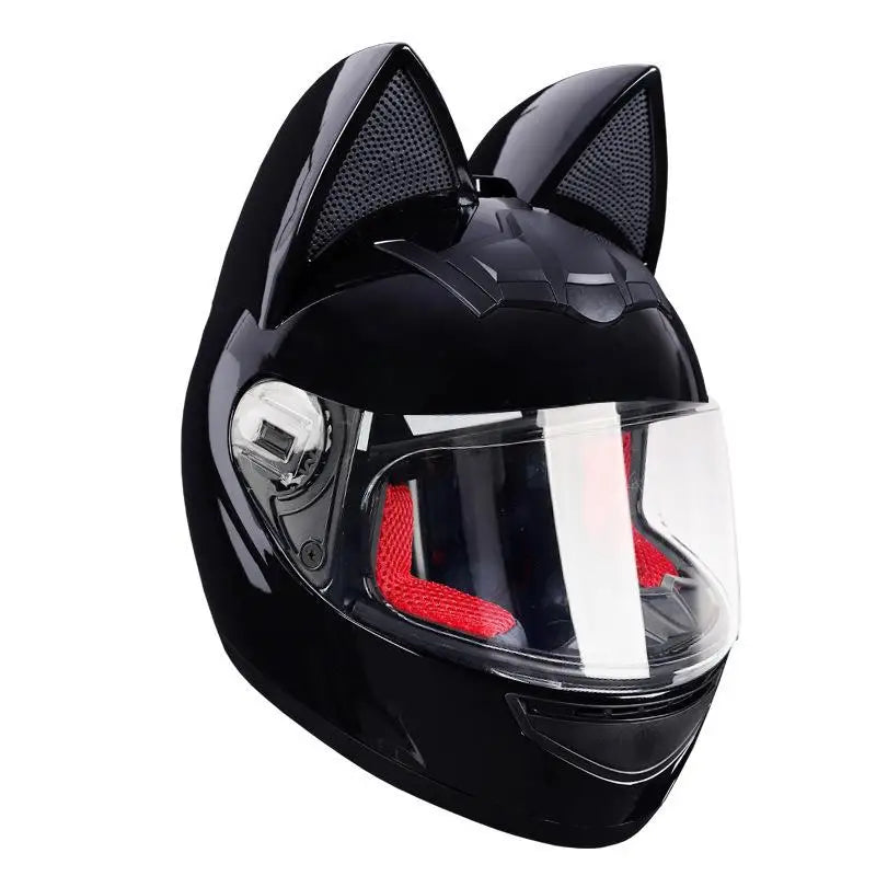 Cute Cat Ears Full Face Motorcycle Helmet - Women's Helmet 2024 Online