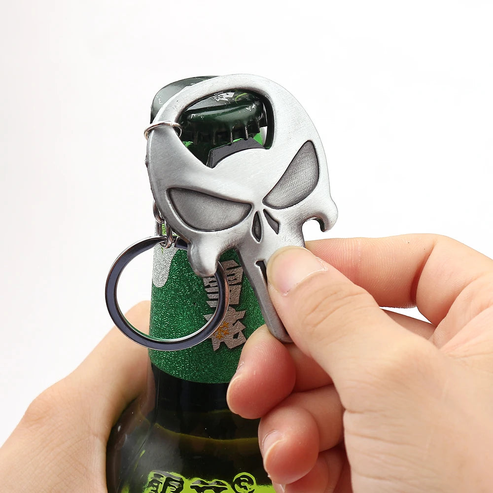 Punisher Skull Beer Bottle Opener & Keychain - Outdoor Tools Online