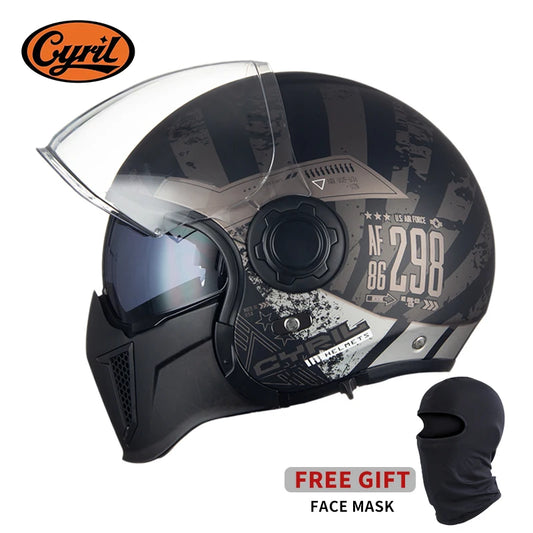 Cyril Modular Motorcycle Helmet Full Face Helmet with Double Lens DOT APPROVED - Street Dreams USA