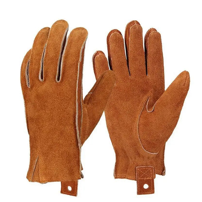 Retro Cowhide Motorcycle Gloves for Men - Safety Gloves For Cutting