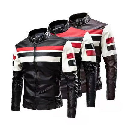 Men's Faux Leather Motorcycle Jacket - Bikers PU Jacket 2024