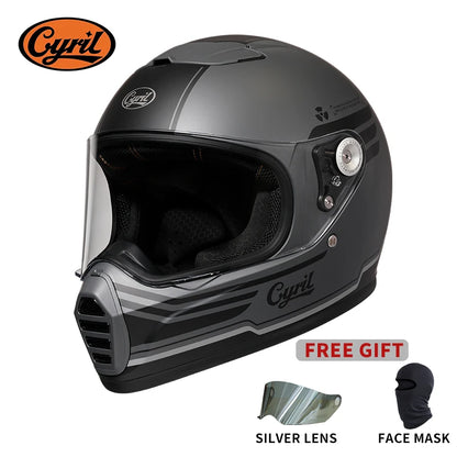 Cyril Unisex Full Face Motorcycle Helmet Lightweight Retro Style DOT Approved - Street Dreams USA