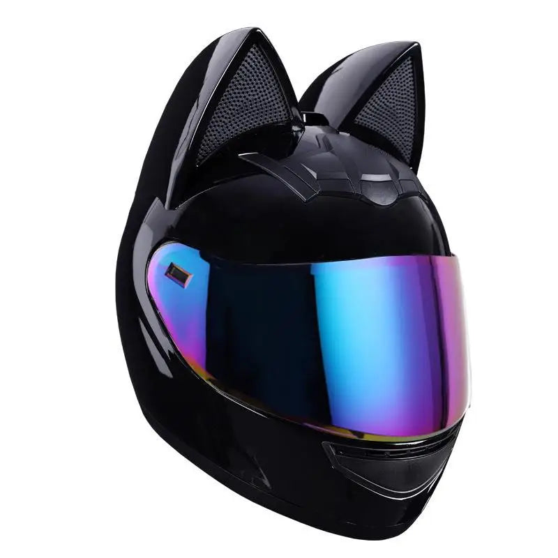 Cute Cat Ears Full Face Motorcycle Helmet - Women's Helmet 2024 Online