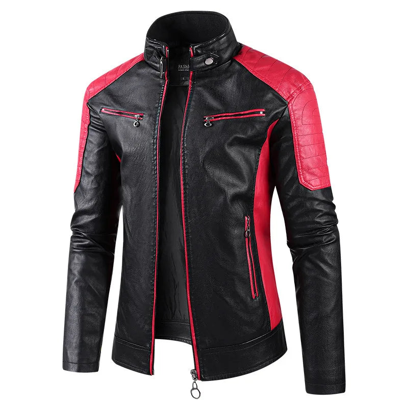 Men's Faux Leather Motorcycle Jacket - Bikers PU Jacket 2024