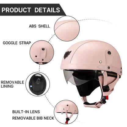 KAESE Vintage Half Face Motorcycle Helmet DOT Approved - Street Dreams USA