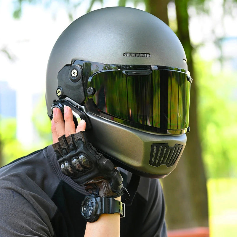 Retro Full Face Motorcycle Helmet - Unisex Bike Safety Gears Online