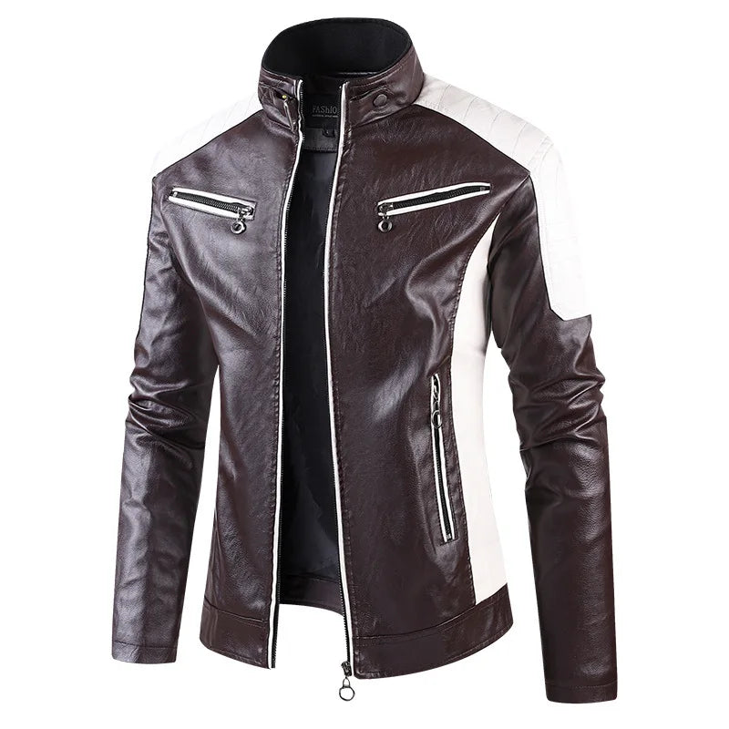 Men's Faux Leather Motorcycle Jacket - Bikers PU Jacket 2024