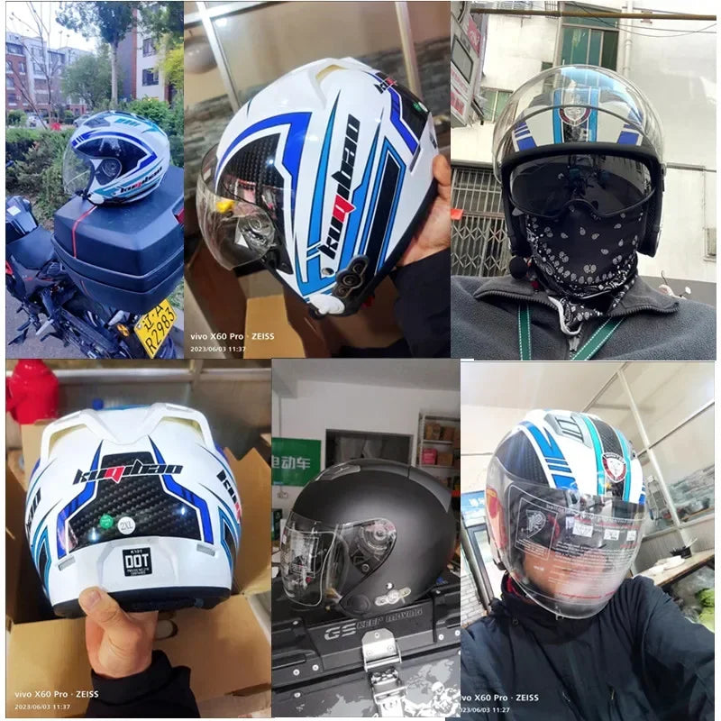 3/4 Motorcycle Helmet with Bluetooth and Detachable Liner Online