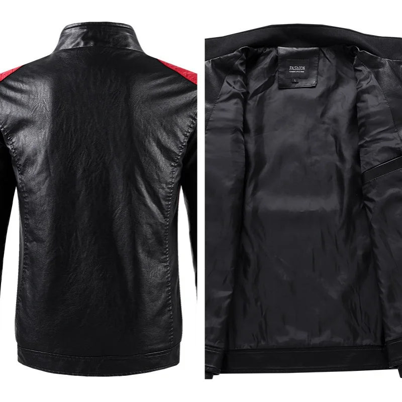 Men's Faux Leather Motorcycle Jacket - Bikers PU Jacket 2024